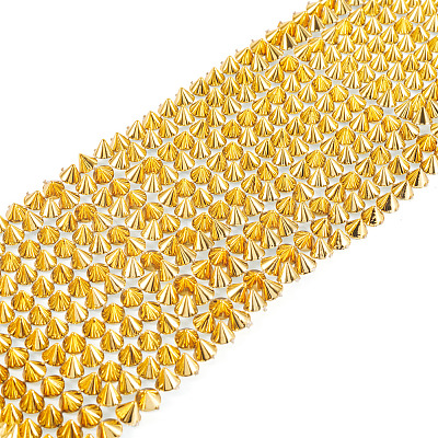 1 Yard 12-Row Resin Spike Stud Cone Flatback Punk Rock Trim Mesh Bead Craft FIND-TA0006-73B-1