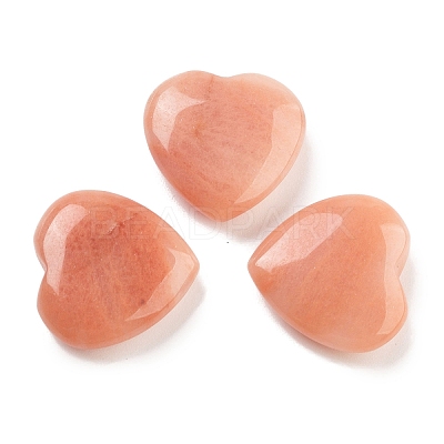 Heart Natural Red Aventurine Palm Stones G-C134-06A-21-1