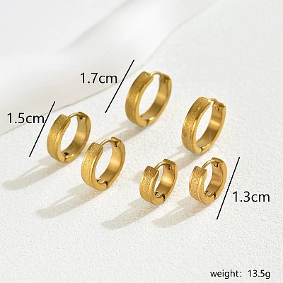 3 Pairs Vintage Frosted Brass Hoop Earring Sets MK3125-1-1