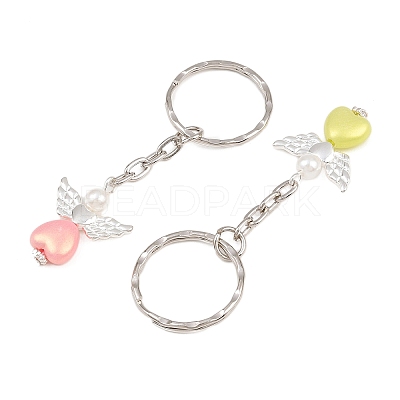 100Pcs Alloy Acrylic Keychains KEYC-JKC01277-1