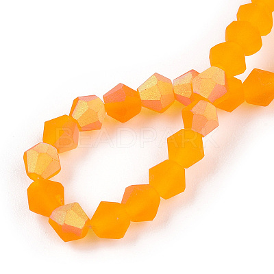 Imitate Austrian Crystal Bicone Frosted Glass Beads Strands EGLA-A039-T6mm-MB23-1