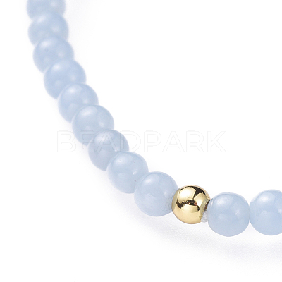 Natural Angelite Stretch Bracelets BJEW-JB04556-06-1