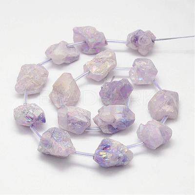 Electroplated Natural Amethyst Bead Strands G-G937-L-02-1