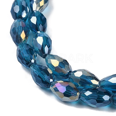 Transparent Electroplate Glass Beads Strands EGLA-N013-T8mm-B25-1