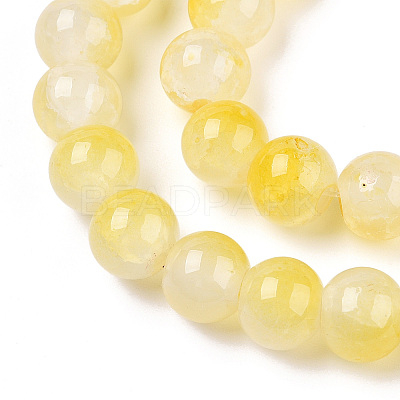 Crackle Baking Paint Imitation Jade Glass Beads Strands DGLA-T003-8mm-03-1