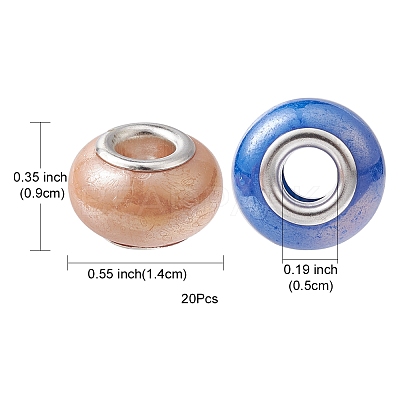 Opaque Resin European Beads RPDL-YW0001-11-1