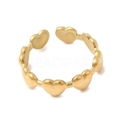 304 Stainless Steel Cuff Open Rings for Women LS-RJEW-P182-05G-1
