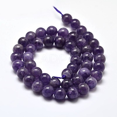 Natural Amethyst Round Bead Strands G-I168-09-10mm-1