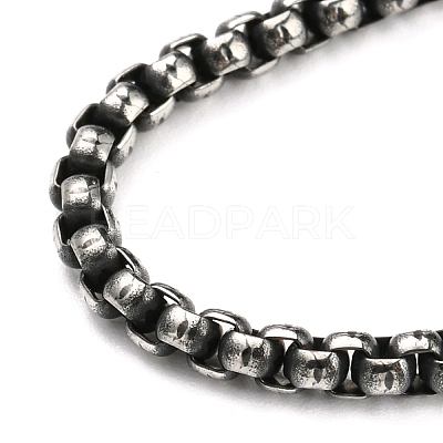 304 Stainless Steel Box Chain Necklace NJEW-D046-01B-1