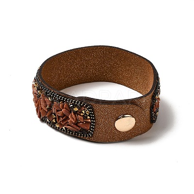 Faux Suede Snap Cord Bracelet BJEW-F428-16-1