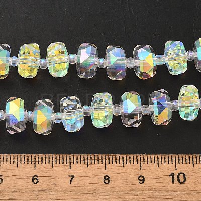 Transparent Electroplate Glass Beads Strands EGLA-P062-01A-1