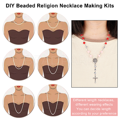 DIY Catholic Rosary Necklace Making Kit DIY-PH0008-91-1