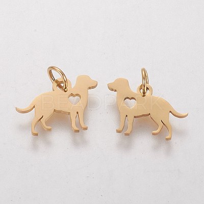 304 Stainless Steel Puppy Pendants LS-STAS-Q201-T464G-1