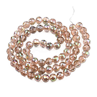 Electroplate Transparent Glass Beads Strands EGLA-N002-46-H03-1
