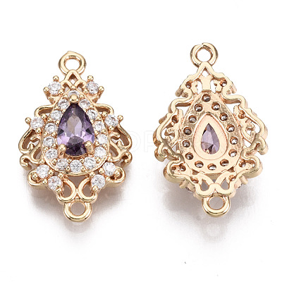 Brass Micro Pave Cubic Zirconia Links Connectors KK-R111-011-A03-1