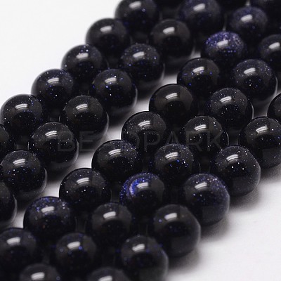 Synthetic Blue Goldstone Beads Strands X-G-D840-81-6mm-1