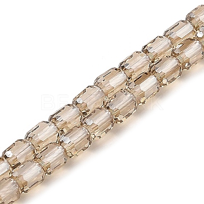 Electroplate Transparent Glass Beads Strands GLAA-C029-02A-07-1