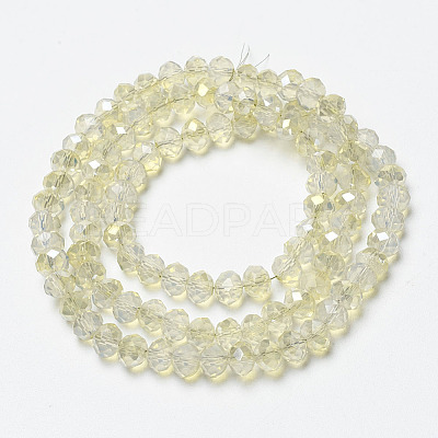 Electroplate Transparent Glass Beads Strands EGLA-A034-T3mm-H21-1