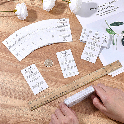 240Pcs Floral Print Paper Care Instructions Cards AJEW-FG0005-62F-1