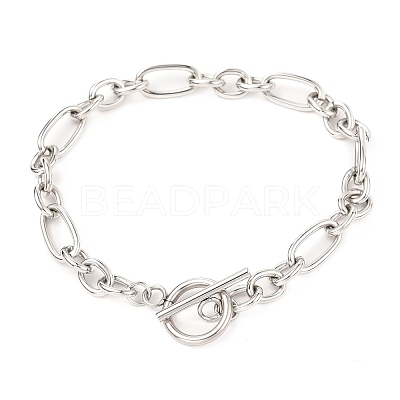 Tarnish Resistant Unisex 304 Stainless Steel Figaro Chain Bracelets X-BJEW-H541-06A-P-1