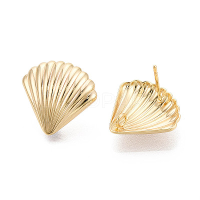 Brass Stud Earring Findings KK-N263-132A-G-1