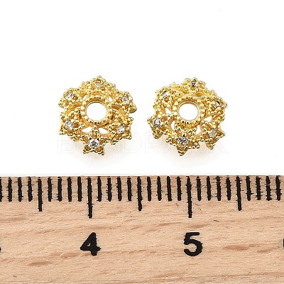 Star Brass Micro Pave Cubic Zirconia Bead Caps KK-K300-05A-G-1