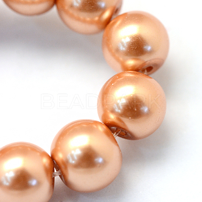 Baking Paint Pearlized Glass Pearl Round Bead Strands HY-Q003-6mm-33-1