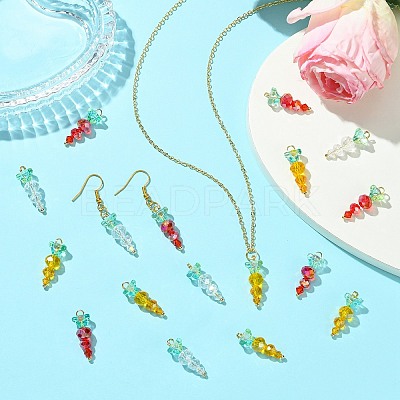 30Pcs 3 Styles Glass Pendants PALLOY-CJ00094-1