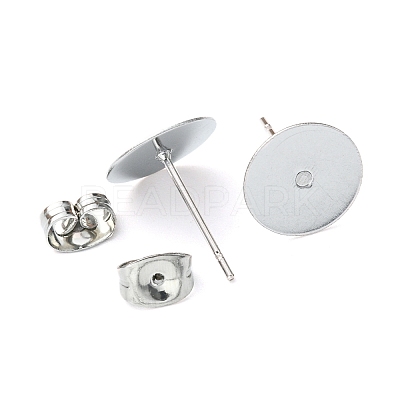 100Pcs 304 Stainless Steel Stud Earring Findings STAS-YW0001-43B-1