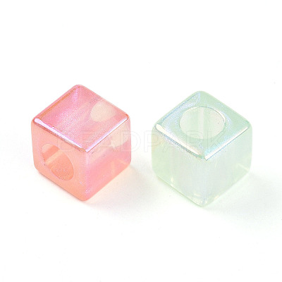 Transparent UV Plating Acrylic Beads OACR-I015-21-1