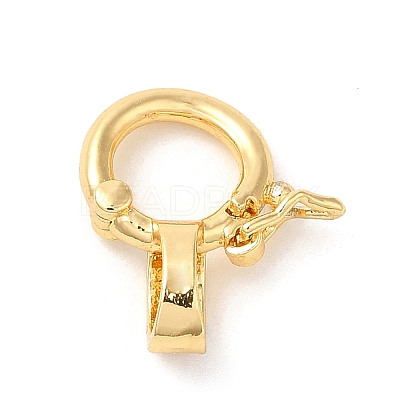 Brass Micro Pave Clear Cubic Zirconia Twister Clasps KK-Q772-14G-1