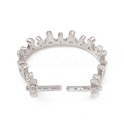 Rack Plating Brass Open Cuff Ring Settings KK-G455-14P-1