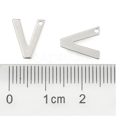 Tarnish Resistant 304 Stainless Steel Letter Charms STAS-O072-V-1