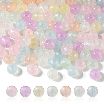 Rainbow Iridescent Plating Acrylic Beads MACR-YW0002-19C-1