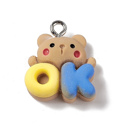 Opaque Resin Pendants RESI-M028-02B-1