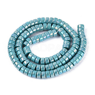 AB Color Plated Opaque Glass Beads Strands GLAA-T026-3x6mm-P08-1