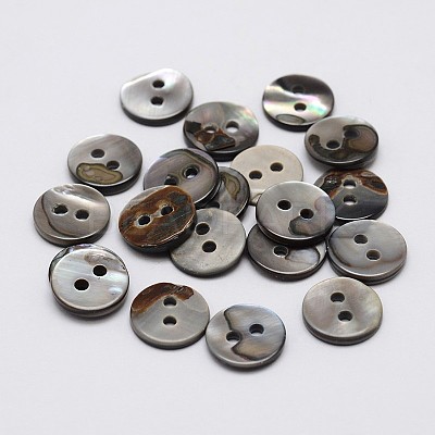 2-Hole Shell Flat Round Buttons BUTT-P012-07-1