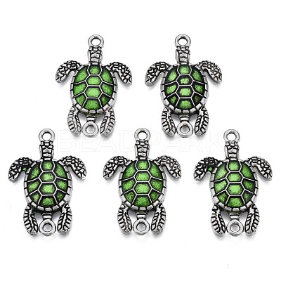 Antique Silver Tone Alloy Connector Charms PALLOY-T072-011AS-01-1