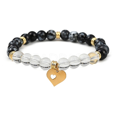 3Pcs 3 Colors 304 Stainless Steel Charm Bracelets BJEW-JB12049-1