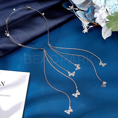 Zinc Alloy Rhinestone Hair Bands OHAR-WH20007-01A-P-1