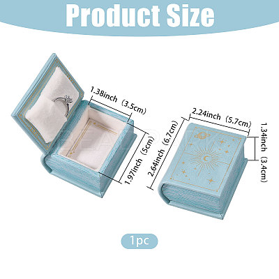 Book Shaped PU Leather Tie Clip Storage Boxes CON-CA0001-034B-1