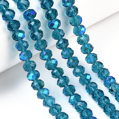 Electroplate Glass Beads Strands EGLA-A034-T6mm-L25-1