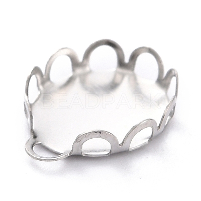 Non-Tarnish 304 Stainless Steel Charms Cabochon Settings STAS-Y001-11P-1
