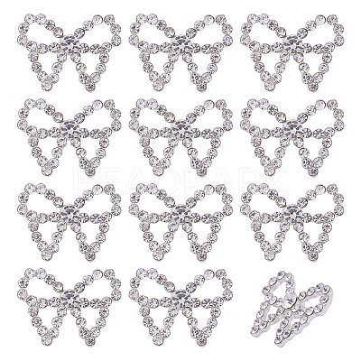 12Pcs 1-Hole Alloy Glass Shank Buttons BUTT-CA0001-35-1