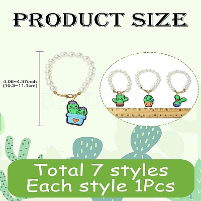 7Pcs 7 Styles Cactus PVC Plastic Cup Charms HJEW-CJ0001-19-1