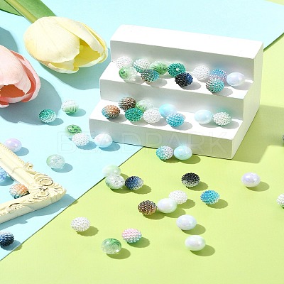 200Pcs 10 Styles Imitation Pearl & Opaque Acrylic Berry Beads OACR-FS0001-96A-1
