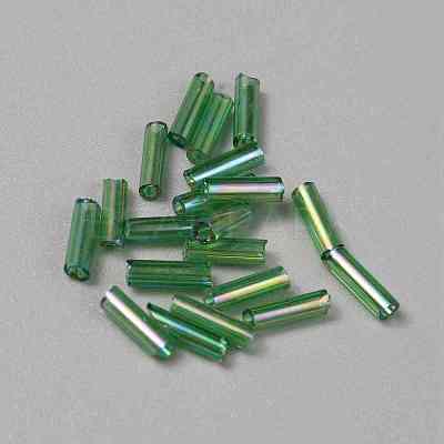 300Pcs Transparent Glass Round Bugle Beads GLAA-WH0015-74D-1