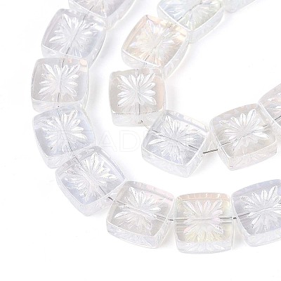 Electroplate Transparent Glass Beads Strands EGLA-N017-03A-1
