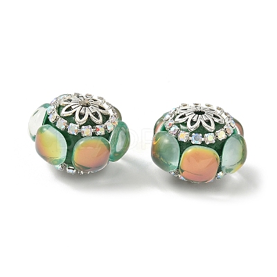 Acrylic Rhinestone Rondelle Beads CLAY-NH0003-02AS-01-1