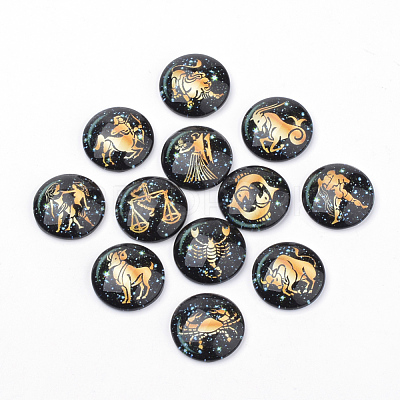 Flatback Glass Cabochons for DIY Projects X-GGLA-S029-25mm-036-1